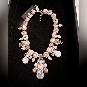NWT-J Crew Brûlée Powder Pink Iridescent Gems Necklace